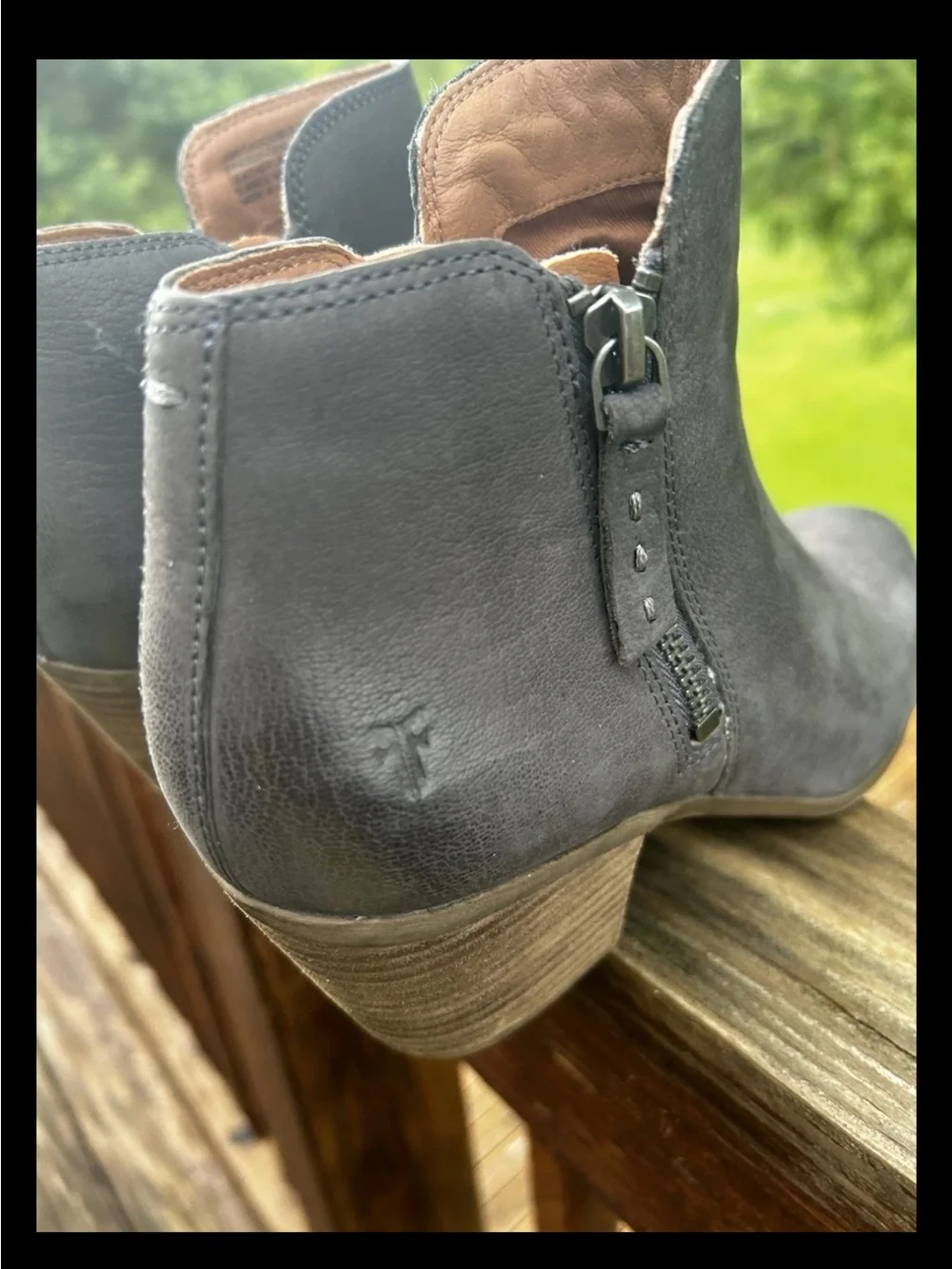 Women’s Frye Leather Western Ankle Boots Pointed Toe Inside Zip Size 8.5 M